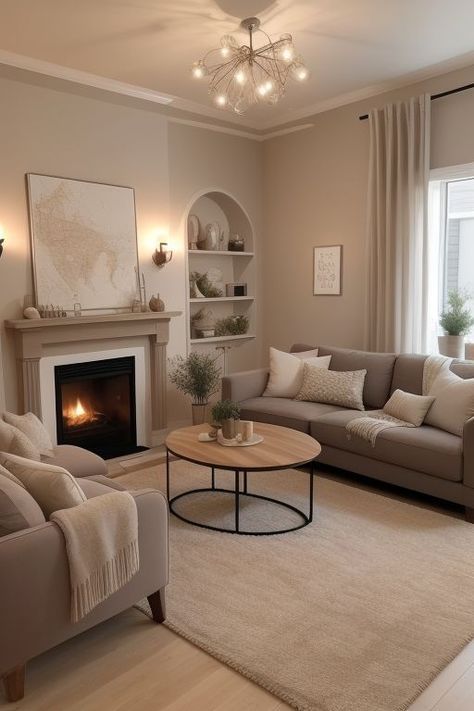 Brown And Cream Living Room, Cream Living Rooms, New House Living Room, Classy Living Room, Living Room Decor Gray, Beige Living Rooms, Apartment Living Room Design, Dream Apartment Decor, Living Room Design Inspiration