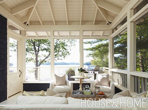 Cottage Porch, Building A Porch, Balcony Patio, Sunroom Designs, Summer Patio, Patio Cover, Porch Furniture, Dream Cottage, House With Porch