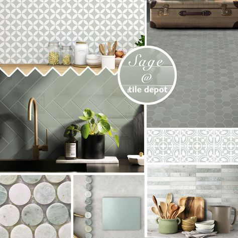 Some of our favourite sage tiles at the Tile Depot NZ Sage Green Tile Backsplash Kitchen, Sage Tile Backsplash, Sage Backsplash Kitchen, Sage Green Backsplash Kitchen, Sage Green Backsplash, Sage Tiles, Sage Tile, Green Kitchen Backsplash, Green Tile Backsplash