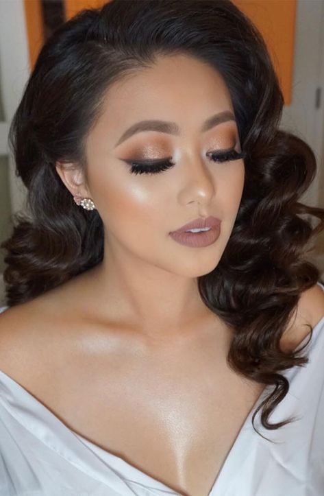 Bridal Makeup Asian Brides Smokey Eye, Bridesmaid Makeup For Brown Eyes Asian, Asian Eye Makeup Wedding, Wedding Makeup For Asian Brides Smokey Eye, Bride Makeup Asian Eyes, Bridal Makeup For Asian Eyes, Asian Glam Make Up Wedding, Bridal Makeup For Brown Eyes Asian, Wedding Makeup Asian Eyes