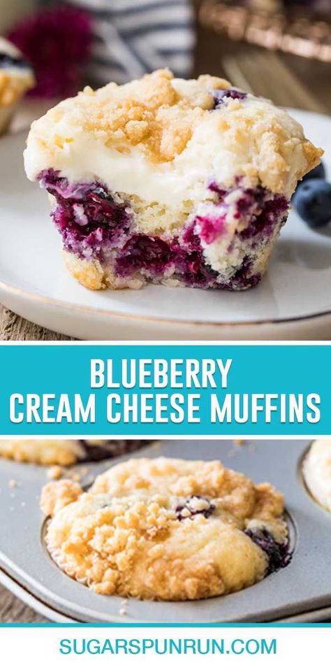 Blueberry Cheesecake Bread, Muffin Cheesecake Recipes, Filled Muffins Recipes, Cheesecake Muffin Recipes, Blueberry Cheese Muffins, Blueberry Cheesecake Muffins, Best Muffins, Blueberry Cream Cheese Muffins, Cheese Recipes Homemade