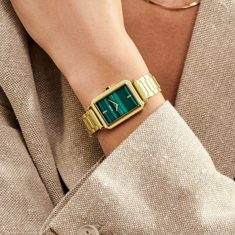 Trendy Watches, Green Watch, Vintage Watches Women, Vintage Timepiece, Gold Watches Women, Antique Bridal Jewelry, Watches Unique, Watches Women Fashion, Hand Jewelry