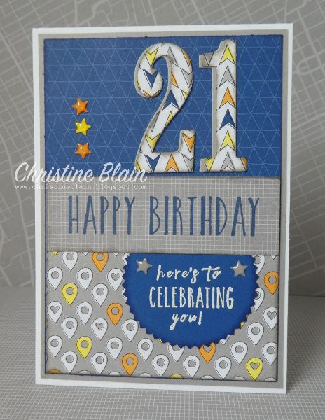 HAPPY HEART CARDS: STAMPIN' UP! BEST ROUTE MASCULINE 21st BIRTHDAY CARD Ideas Birthday Card, 21st Birthday Card, Birthday Card Ideas, Turning 21, 21st Birthday Decorations, 21st Birthday Invitations, 21st Birthday Cards, Birthday Sentiments, Masculine Birthday Cards