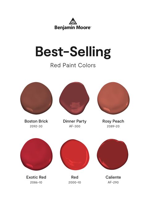 Cherry Red Paint Colors, Benjamin Moore Wine Paint Colors, Bright Red Paint Colors, Red Paint Swatches, Red Paint Colors For Living Room, Muted Red Paint Color, Benjamin Moore Red Paint Colors, Brick Red Paint Color, Cranberry Paint Color