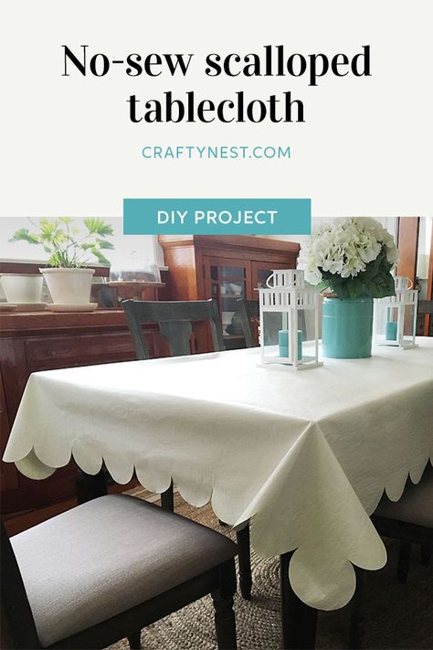 How to make a scalloped-edge tablecloth out of flannel-backed vinyl (or leather, plastic, vinyl, oilcloth). DIY instructions with photos. Plastic Tablecloth Table Ideas, Plastic Tablecloth Ideas, How To Make Plastic Tablecloth Look Nice, How To Make A Tablecloth, Tablecloth Hacks, Plastic Table Cloth Ideas, Cheap Table Cloth Ideas, Leather Tablecloth, Drop Cloth Tablecloth