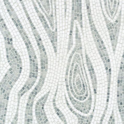 Maji, a hand-chopped mosaic shown in tumbled Thassos and Kay’s Green. Designed by Joni Vanderslice as part of the J. Banks Collection for New Ravenna. New Ravenna Tile, European Tiles, New Ravenna, Mosaic Texture, Mosaic Pots, Bank Design, Mosaic Murals, Mosaic Design, Material Palette