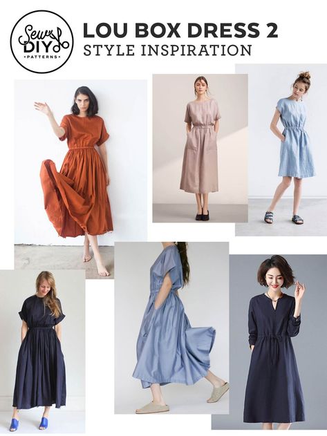 Box Dress, Pakistan Dress, Garment Sewing, Elastic Waist Dress, Handmade Wardrobe, Womens Sewing Patterns, Sweatshirt Fabric, Diy Pattern, Dress Sewing Patterns