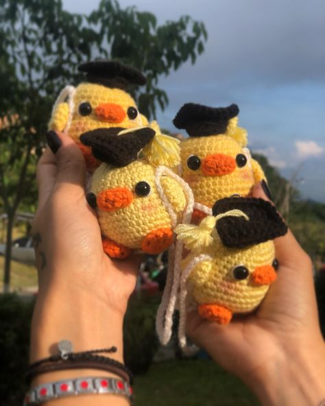 Pollingenier@s graduados 🎓 Pide tus pollitos con dos sombreritos ✨🫶 . . . #crochet #patos #pereira #graduacion #ingenieros Crochet Ideas For Grandma, Graduation Crochet Ideas, Ideas En Crochet, Graduation Crochet, Crochet Fairy, Crochet Cow, Ideas Crochet, Crochet Techniques, Crochet Crafts