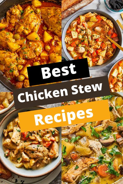 TOP 11 CHICKEN STEW RECIPES FOR A CULINARY ADVENTURE One Pot Chicken Stew, Chicken Stew Recipe Crockpot, Chicken Stews, Best Chicken Stew, Easy Chicken Stew, Saltimbocca Recipe, Stew Recipes Crockpot, Creamy Chicken Stew, Slow Cooker Chicken Stew