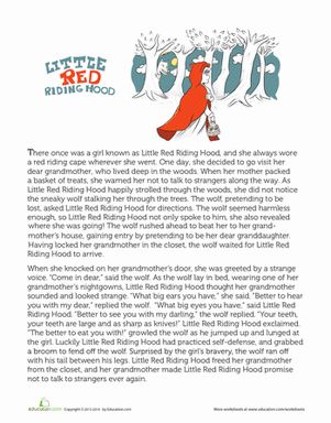 Little Red Ridding Hood -Story Fairy Tales Sequencing, Short Fairy Tales, Story Worksheet, Narrative Text, Fairy Tales Preschool, Red Riding Hood Story, English Corner, Reading Comprehension Practice, First Grade Reading Comprehension