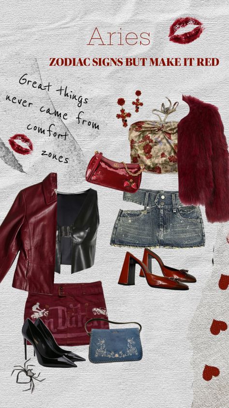 ♥️💋 #redlookbook #redaesthetic #aries #falledition #taylorswift #swifties #vintage #art #fashion #moodboard Aries Fashion Style, Aris Tattoos Zodiac, Aris Tattoos, Tattoos Zodiac Signs, Aries Moodboard, Aries Fashion, Venus Outfits, Aries Outfits, Tattoos Zodiac