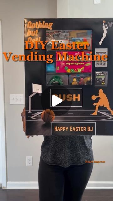 Shoe Box Vending Machine, Vending Machine Easter Basket, Diy Vending Machine Tutorial, Cardboard Crafts Vending Machine, Cardboard Vending Machine Diy, Valentines Day Vending Machine Boxes, Diy Basketball Arcade Game Cardboard Boxes, Diy Vending Machine, Candy Land Christmas Decorations Diy