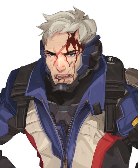 Painting Characters, Jack Morrison, Get Off My Lawn, Soldier 76, Video Game Fan Art, Overwatch Fan Art, Overwatch 2, Games Art, Character Design Male