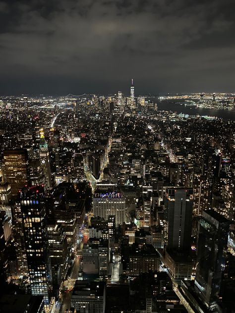 Empire State Building At Night, New York Night View, View From Empire State Building, New York Skyline At Night, Nyc Empire State Building, Empire State Building View, Nighttime City, Grace Mitchell, City Iphone Wallpaper