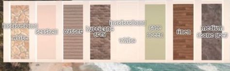 Realistic Bloxburg Color Schemes, Bloxburg Colour Palette Exterior, Cottagecore Color Palette Bloxburg, Bloxburg Brown Color Schemes, Bloxburg Color Pallete Cottage, Bloxburg Colors, Bloxburg Tips, Bloxburg Beach House, Vintage Color Schemes