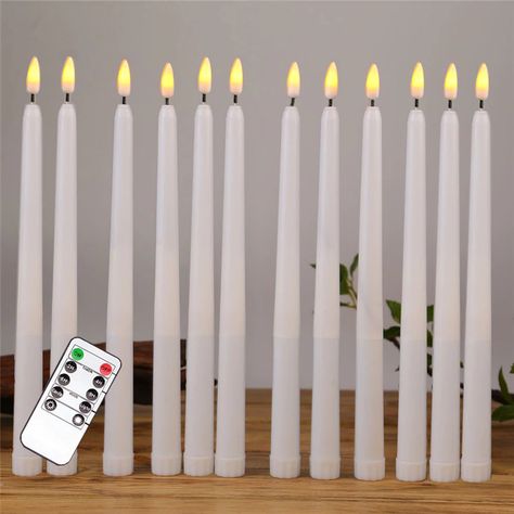 Pack of 12 Yellow Flickering Remote LED Candles,Plastic Flameless Remote Taper Candles,bougie led For Dinner Party Decoration-in Candles from Home & Garden on AliExpress Led Window Candles, Candle Dinner Table, Dinner Table Centerpieces, Flameless Taper Candles, Led Taper Candles, Dinner Party Decorations, Window Candles, Christmas Church, Electric Candles