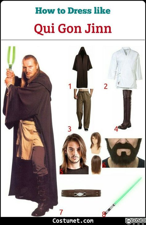 Brown Loose Pants, Jedi Tunic, Brown Cotton Pants, Disfraz Star Wars, Jedi Outfit, Star Wars Halloween Costumes, Qui Gon Jinn, Dark Brown Pants, Qui Gon