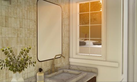 bloxburg traditional aesthetic bathroom realistic Blocksburg Hacks, Farmhouse Bloxburg, Winter Mansion, Bloxburg Decor, Bloxburg Rooms, Bloxburg Interior, Blox Burg, Hampton Home, Bloxburg Houses