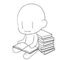 Chibi Reading Book Pose, Chibi Reading Book, Chibi Sitting Pose Reference, Chibi Sitting Pose, Holding Book Pose Reference, Chibi Sitting, Sitting Base, Sitting Pose Reference, Backpack Drawing