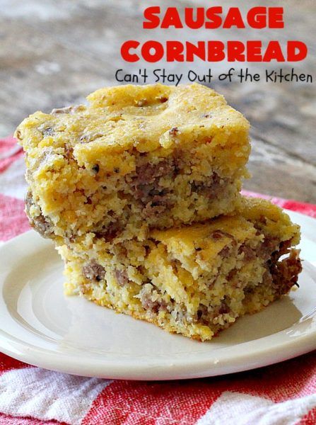 Sausage Cornbread, Best Cornbread Recipe, Cornbread Cake, Sausage Muffins, Cheddar Cornbread, Southern Comfort Food, Paula Deen Recipes, Sweet Cornbread, Balloon Painting