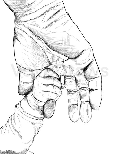 art digital art hands drawing etsy Being Held Back Drawing, Parents Drawing Art, Drawing That Represents Yourself, Child And Parent Drawing Reference, Hand Holding Pencil Drawing, Parent And Kid Drawing Reference, Parent And Child Drawing Reference, Hands Holding Drawing, Parents Drawing