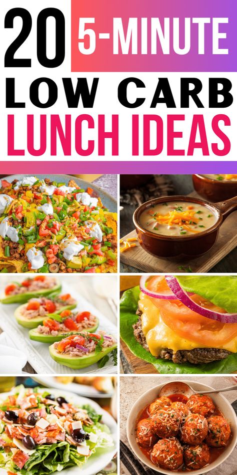 These easy low carb lunch ideas are ready in 5 minutes & have simple directions!! Also includes quick premade low-carb lunches for work or on the go. Low Carb Work Lunches, No Carb Lunch Ideas, No Carb Lunch, Lunch Ideas To Pack, Easy Low Carb Lunch, Lunchbox Snack Ideas, Easy Low Carb Lunches, Keto Salad Dressing, Low Carb Lunch Ideas