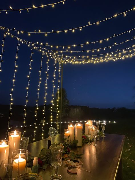 Twinkle Light Dinner Party, Intimate Dinner Party, Light Tunnel, Prom Themes, Starry Lights, Twinkly Lights, Wedding Social, Intimate Dinner, Pittsburgh Wedding