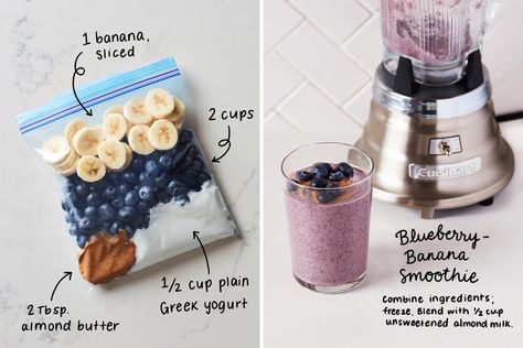 Make Ahead Smoothies, Strawberry Mango Smoothie, Freezer Smoothie Packs, Freezer Smoothies, Pina Colada Smoothie, Blueberry Banana Smoothie, Kale Smoothie, Smoothie Packs, Morning Smoothie