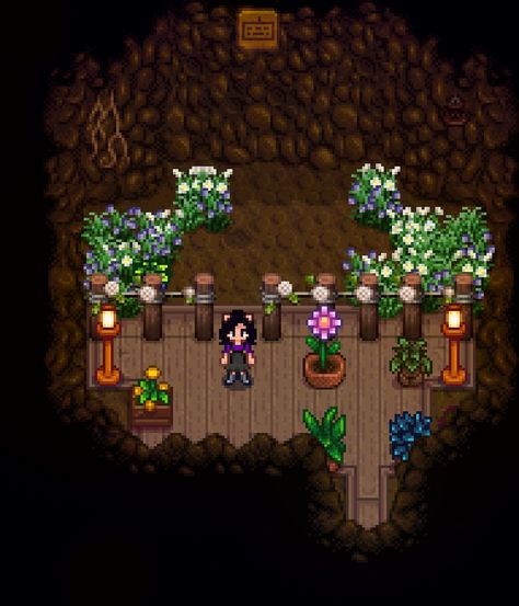 Bat cave mini decoration🦇🍎 Stardew valley💖 Bat Cave Stardew Valley, Stardew Fruit Bat Cave, Stardew Valley Bat Cave, Stardew Valley Fruit Bat Cave, Stardew Valley Cave, Stardew Valley Decoration Ideas, Stardew Ideas, Stardew Valley Layout, Cave Entrance