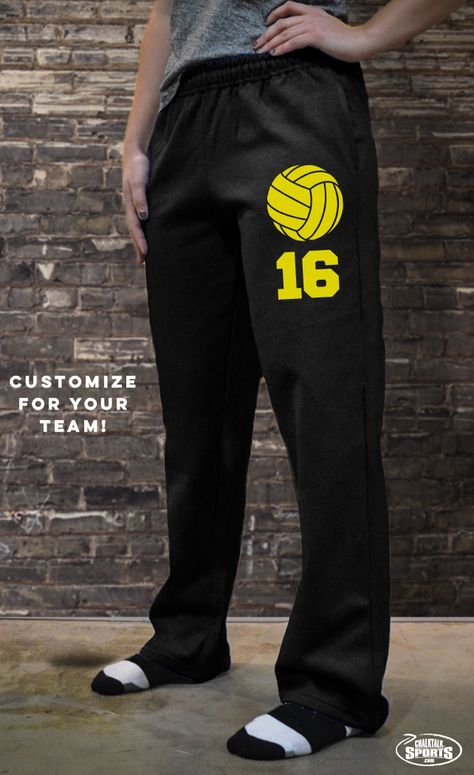 Our cute and cozy #volleyball sweatpants are the perfect way to show off your love for volleyball on and off the court! Softball Sweatpants, Fashion Show Logo, Volleyball Sweatpants, Lacrosse Party, Volleyball Gear, Lacrosse Shirts, Show Logo, Fall Ball, Cheer Tshirts