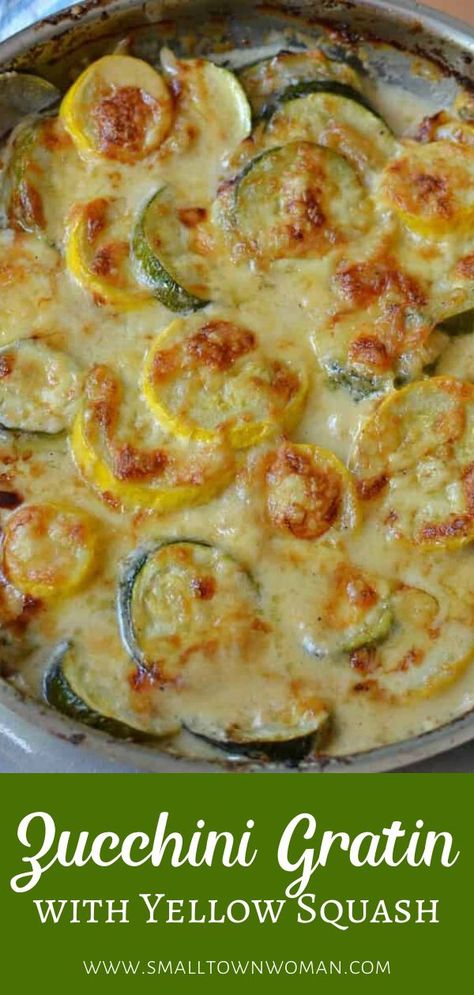 Zucchini And Yellow Squash, Zucchini Yellow Squash, Zucchini Gratin, Yellow Squash Recipes, Au Gratin Recipes, Pasta Vegetariana, Resep Diet, Easy Zucchini, Side Dish Recipes Easy