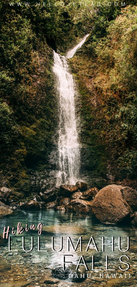 A less polished, more fun version of Manoa Falls, Lulumahu Falls is a short waterfall hike through the Pali region of Oahu, Hawai. Keep reading for photos, tips for visiting, how to find it and more. Electric Beach Oahu, Manoa Falls Oahu, Oahu Photoshoot, Oahu Hawaii Activities, Oahu Waterfalls, Oahu Hawaii Secrets, Oahu Food, Haiku Stairs, Oahu Itinerary