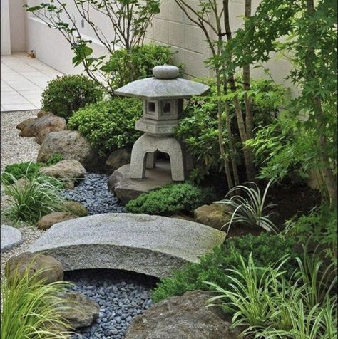 Mini Zen Garden Design, Mini Japanese Garden, Small Garden Design Ideas Low Maintenance, Courtyard Inspiration, Pebbles Garden, Japanese Garden Backyard, Mums Garden, Japanese Courtyard, Japanese Garden Style