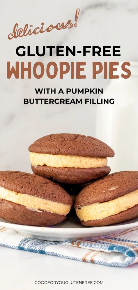 Pumpkin Buttercream Frosting, Pumpkin Buttercream, Gluten Free Pumpkin Recipes, Spiced Buttercream, Celiac Recipes, Pumpkin Whoopie Pies, Pumpkin Desserts, Gluten Free Banana Bread, Buttercream Filling