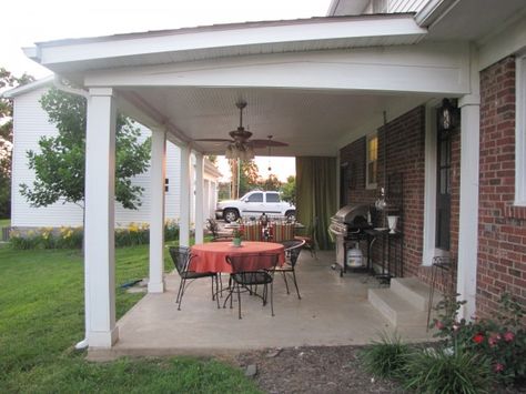 Covered patio ~ Love This Covered Patio Ideas, Covered Patio Design, Outdoor Covered Patio, Outdoor Curtains For Patio, Concrete Patios, Patio Privacy, Patio Curtains, Apartment Patio, Backyard Porch