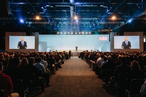 ABB at the George R Brown convention center #events #staging #presentation Stage Presentation, Stage Design Conference, Awards Show Stage Design, Conference Event Stage Design, Press Conference Design Stage, Concert Audience From Stage, Event Programs, Centre Commercial, Show Case