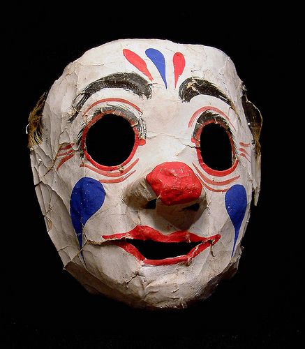 vintage clown mask | vintage papier mache clown well used papier mache mask from the 1920 s ...