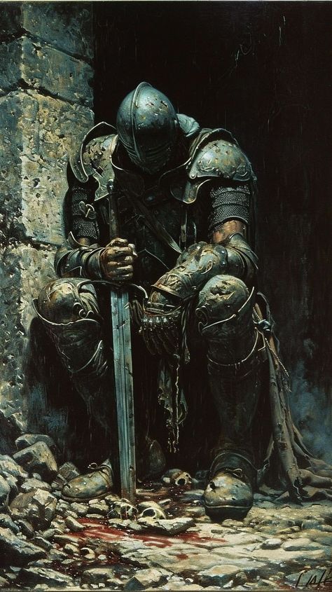 Home / X Knight Kneeling, Knight Paintings, Knight Core, Sif Dark Souls, Hyunjin Art, Arte Steampunk, Dark Fantasy Artwork, Warrior King, Wolf Photos