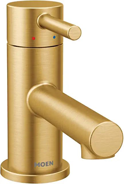 Amazon.com: moen gold sink faucet Gold Faucet Bathroom, Brushed Gold Bathroom Faucet, Gold Sink Faucet, Modern Bathroom Faucet, Moen Align, Gold Bathroom Faucet, Gold Faucet, Bathroom Faucets Waterfall, Copper Bathroom