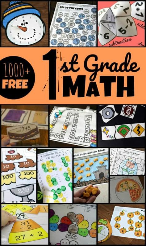 Free First Grade Worksheets, Math Games For 1st Grade, First Grade Addition And Subtraction, Free 1st Grade Worksheets, First Grade Games, 1st Grade Writing Worksheets, Grade 1 Math, 1st Grade Books, 1st Grade Reading Worksheets