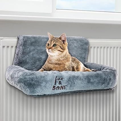 Fur & Bone Cat Radiator Bed, Cat Bed | Warm Fleece Cat Hammock With Washable Fleece Cover | Hanging Radiator Cat Bed | Cat beds For Indoor Cats, Cat Accessories for Kittens & Cats (50x43x26cm) : Amazon.co.uk: Pet Supplies Radiator Bed, Best Radiators, Cat Window Hammock, Heated Cat Bed, Kitten Beds, Tiny Room, Dog Sofa Bed, Cat Window, Dog Beds For Small Dogs