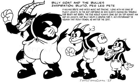 Batim Oc, Cartoon Tutorial, Indie Game Art, Billy Goat, Etch A Sketch, Creative Drawing Prompts, Classic Cartoon Characters, Drawing Prompt, Old Disney