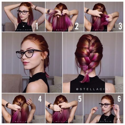 Hairstyle for Glasse by Stella Cini on YT Hairstyle For Glasses, Short Hair And Glasses, Stella Cini, Hair And Glasses, Lazy Hairstyles, Hairstyles With Glasses, Long To Short Hair, Hair Things, Step By Step Hairstyles