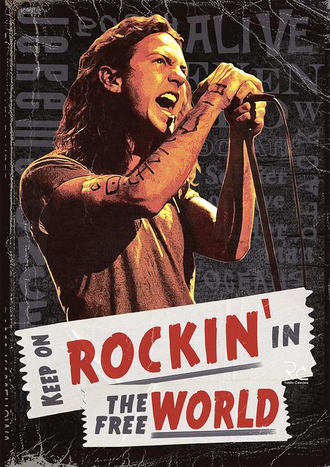 Pearl Jam T Shirt, Pearl Jam Poster, Pearl Jam Art, Rock Bedroom, Musician Tattoo, The Distillers, Rock Culture, Grunge Posters, Pearl Jam Eddie Vedder