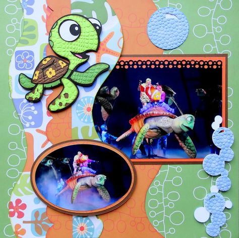 Disney Animal Kingdom, Cruise Scrapbook, Scrapbook Disney, Disney Finding Nemo, Disney Layouts, Disney Cards, Disney Scrapbooking Layouts, Disney Scrapbook Pages, Vacation Scrapbook