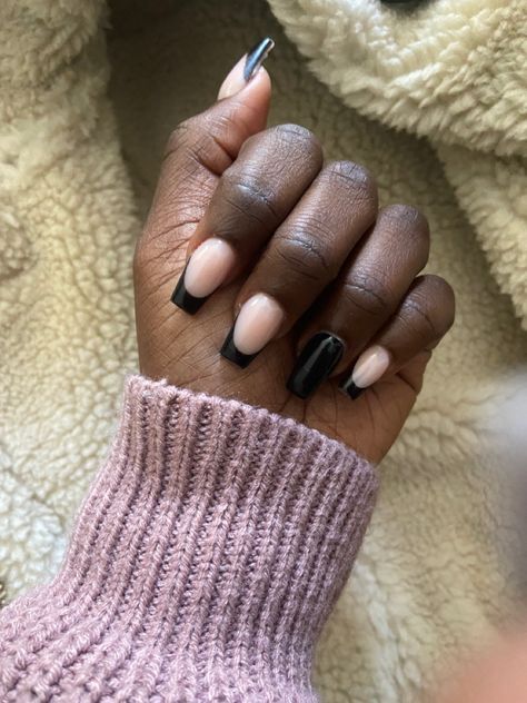 Black French Tip, Black French Tips, Black French, Sugar And Spice, Black Nails, Fingerless Gloves, Arm Warmers, Nail Inspo, A Black