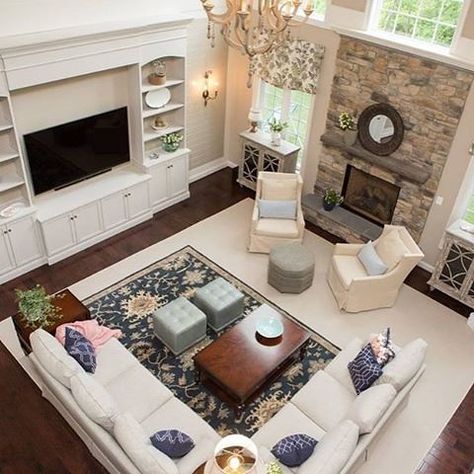 Family Room with two focal points! #entertainmentcenter #f… | Flickr Family Room Furniture Layout, Sectional Living Room Layout, Large Living Room Layout, Small Living Room Furniture, Family Room Furniture, Living Room Furniture Layout, Living Room Furniture Arrangement, Living Room Arrangements, Furniture Placement