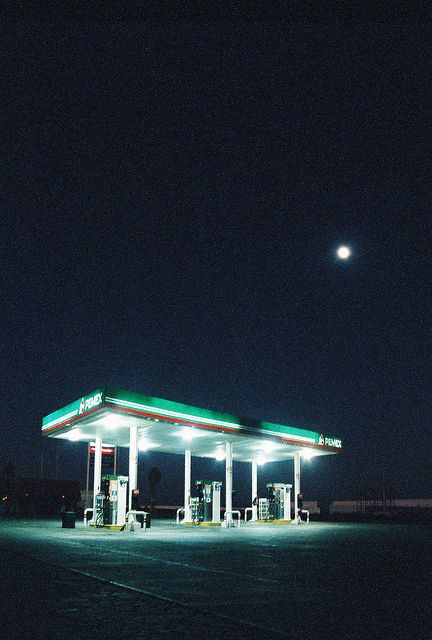 #moon #station #convenience #store | by Misa Rodriguez, via Flickr Dustland Fairytale, Urban Light, Fuel Station, Station Eleven, Station Service, Petrol Station, Gas Stations, Brutalism, Night Aesthetic