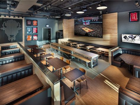 Sport Bar Design, Bar Lounge Room, Wings Restaurant, Pizzeria Design, Interior Design Contemporary, Buffalo Wild, Buffalo Wild Wings, Retail Experience, Restaurant Interior Design