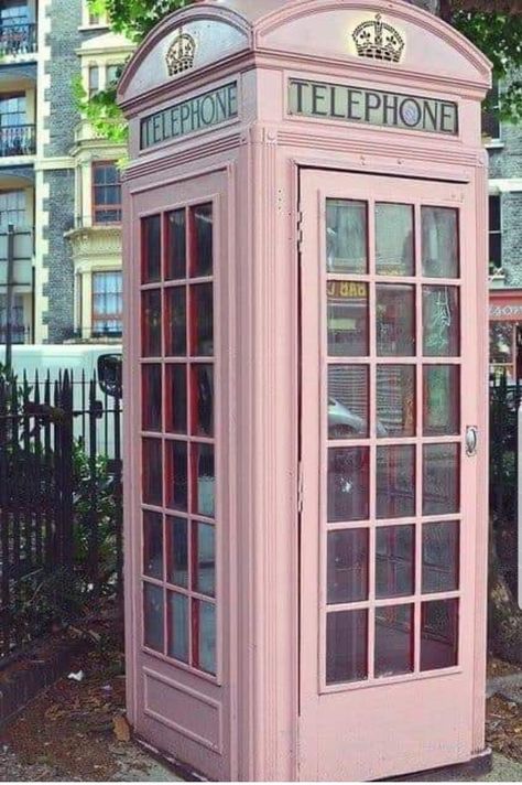 London, pink telephone booth Pink Phone Booth, British Telephone Booth, Pink Telephone, Makeup Storage Drawers, Peach Nail Polish, Telephone Box, Telephone Booth, Drawer Divider, Pink Phone